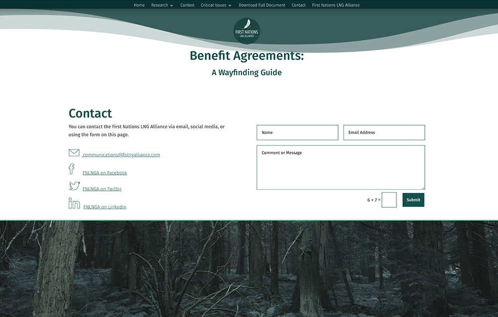 First Nations Benefits Agreements website design First Nations Benefits Agreements website design